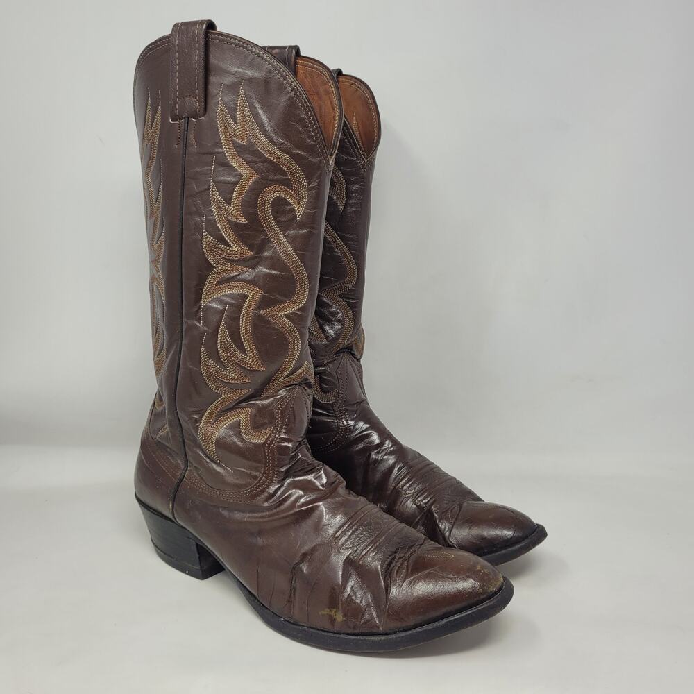 Nocona Boots Mens 9D Brown Leather Western Boots Cowboy Rodeo Ranch Riding
